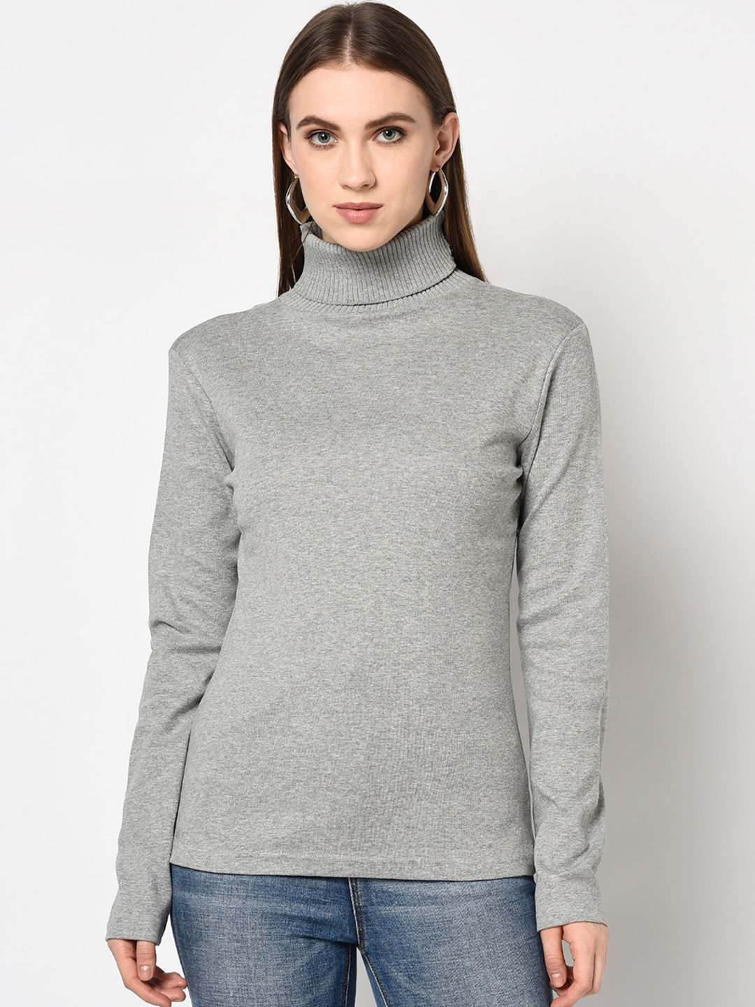 

Espresso Women Grey Solid Cotton Top