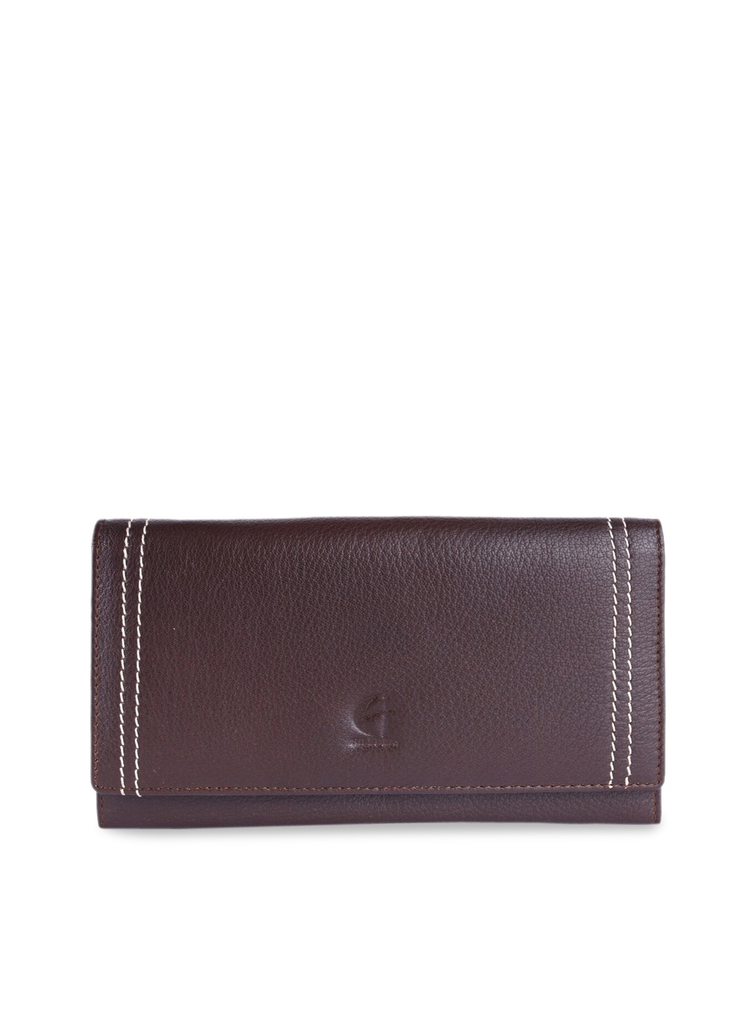 

HiLEDER Brown Solid Leather Envelope Clutch