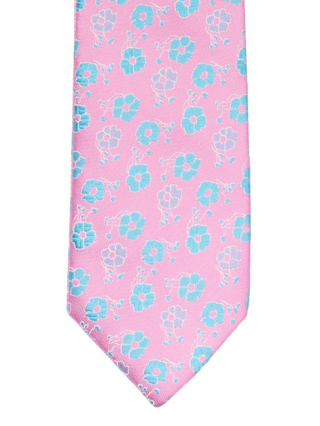 

The Tie Hub Pink & Blue Printed Broad Tie