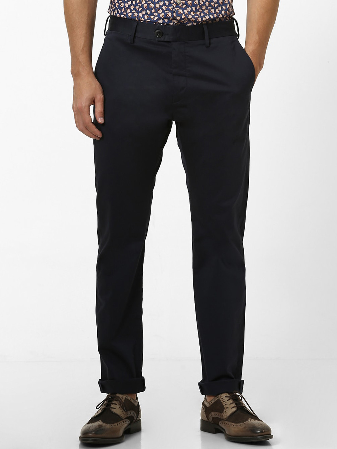 

Celio Men Navy Blue Slim Fit Solid Formal Trousers
