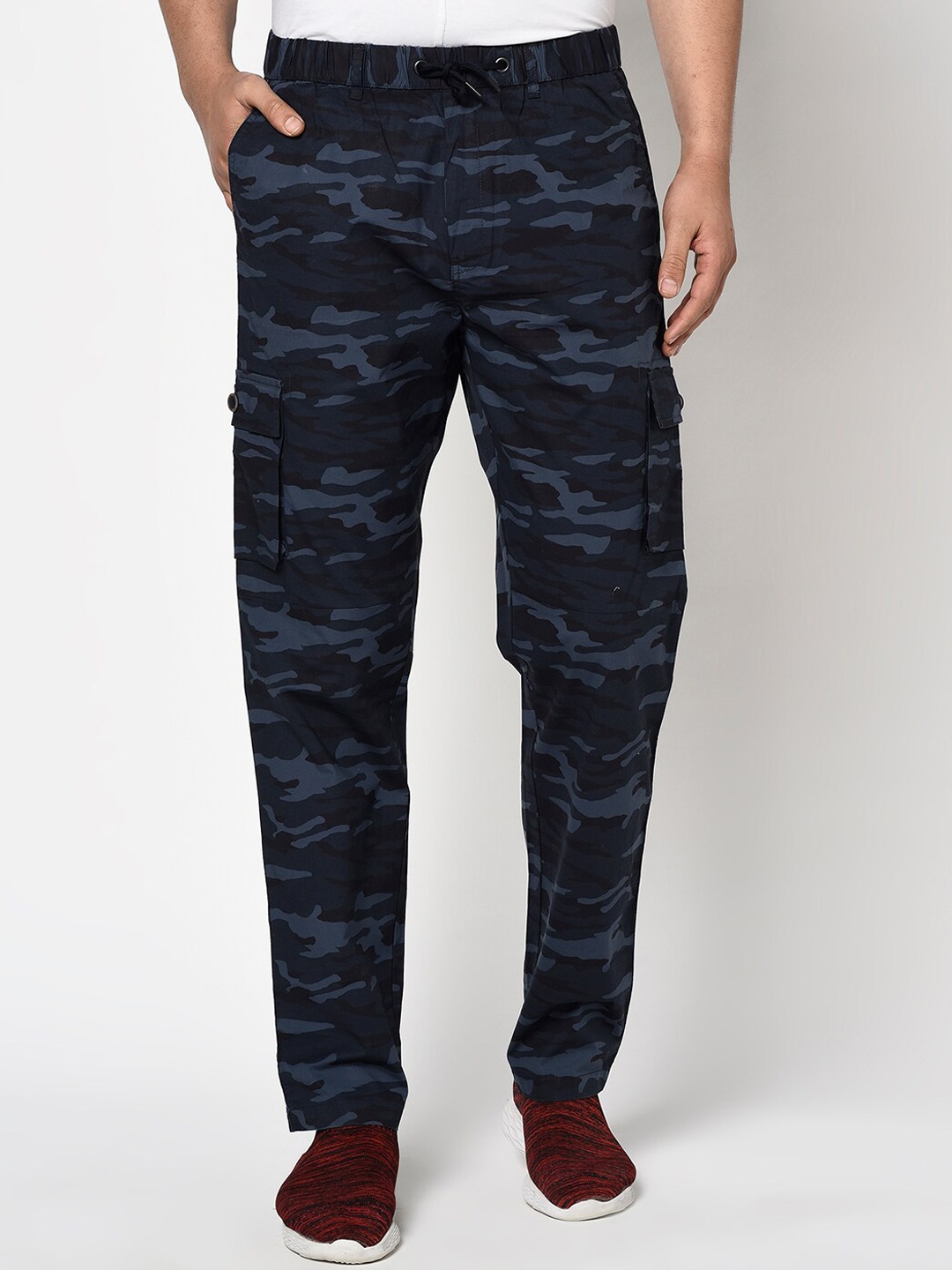 

Octave Men Navy Blue Regular Fit Printed Joggers