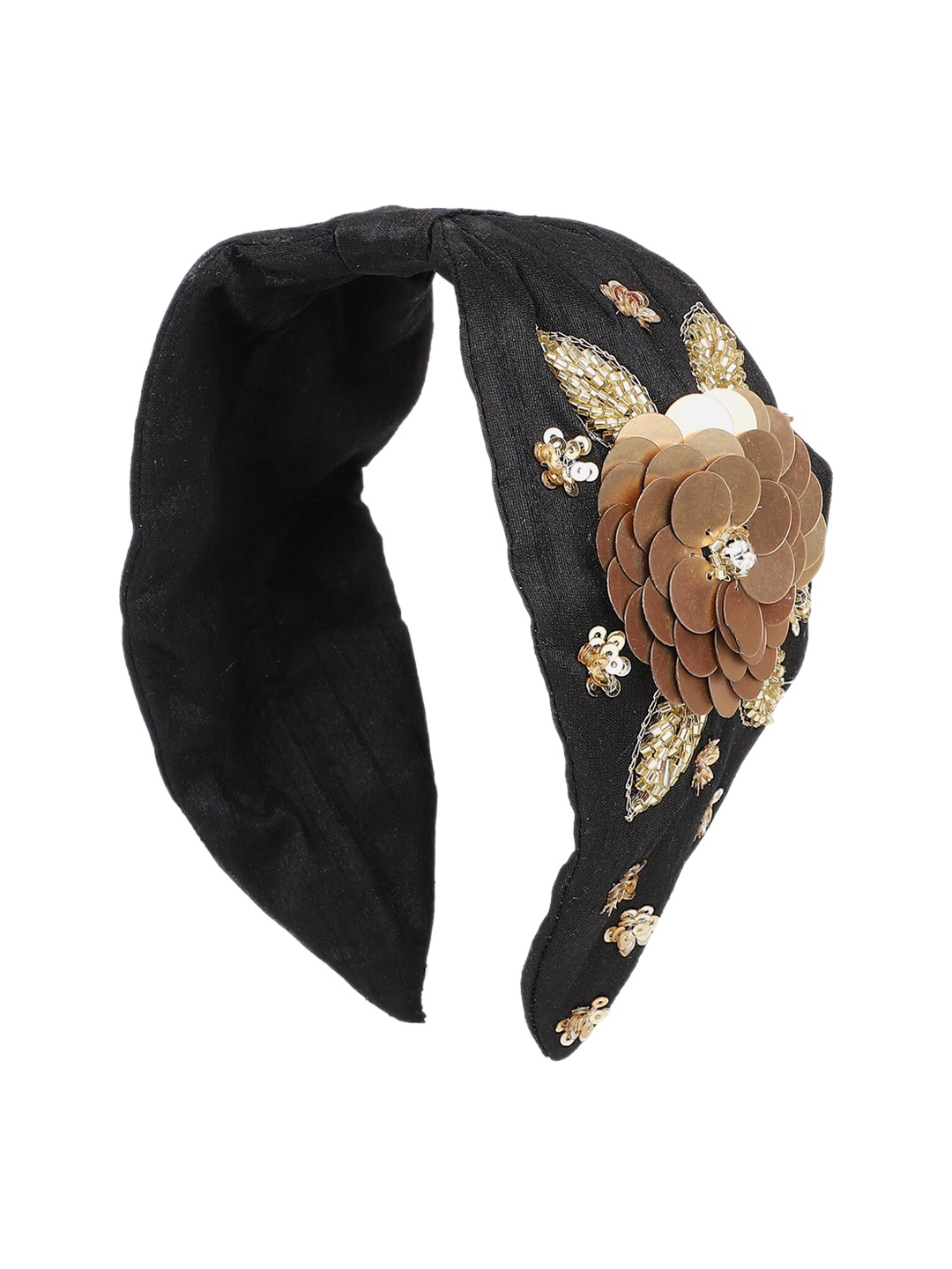 

Anekaant Women Black Art Silk Embellished Hairband