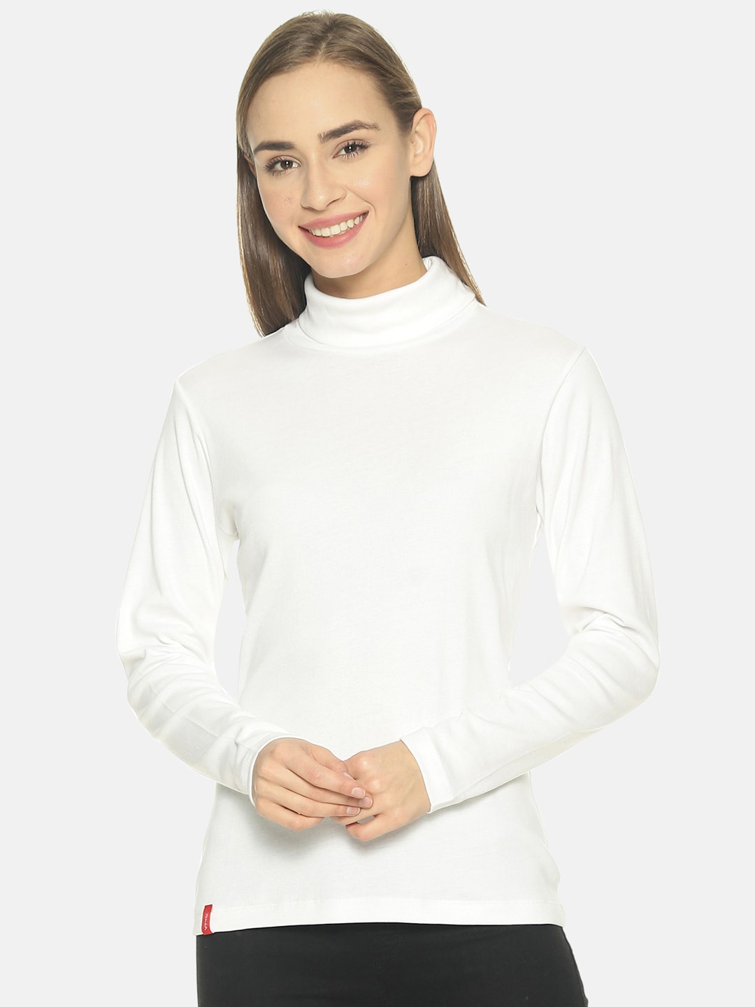 

FEMEA Women Off-White Solid Top