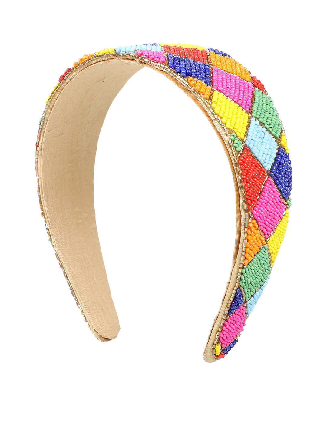 

Anekaant Orange & Blue Beaded Hairband