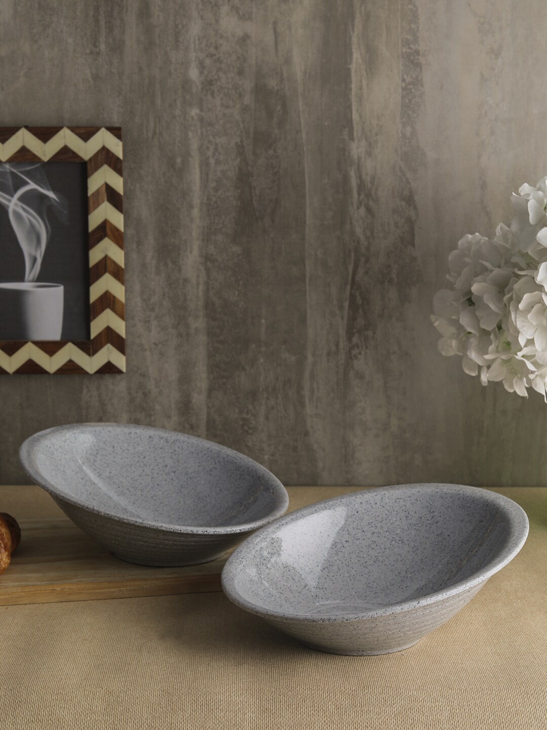

Servewell Grey Set Of 2 Melamine Serving Bowls