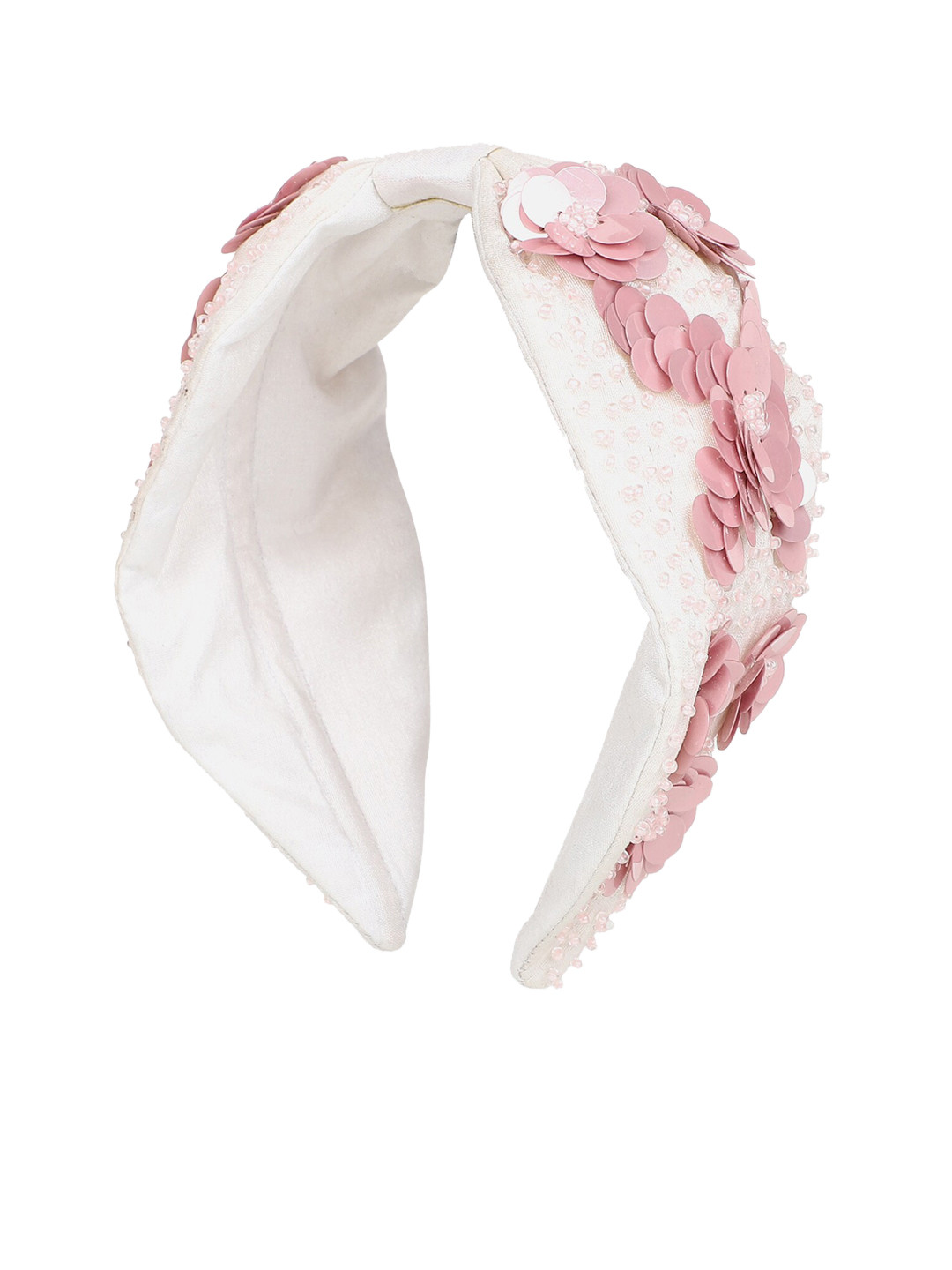 

Anekaant White & Pink Embellished Hairband