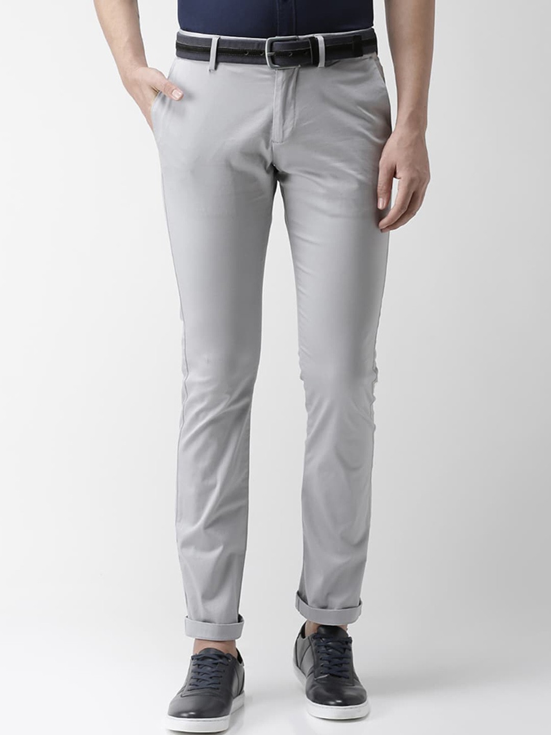 

Celio Men Grey Slim Fit Solid Regular Trousers