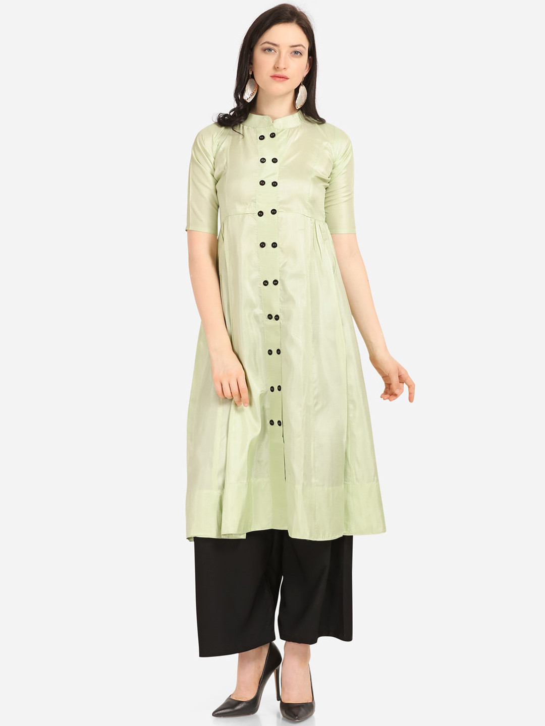 

Florence Women Green Solid A-Line Kurta