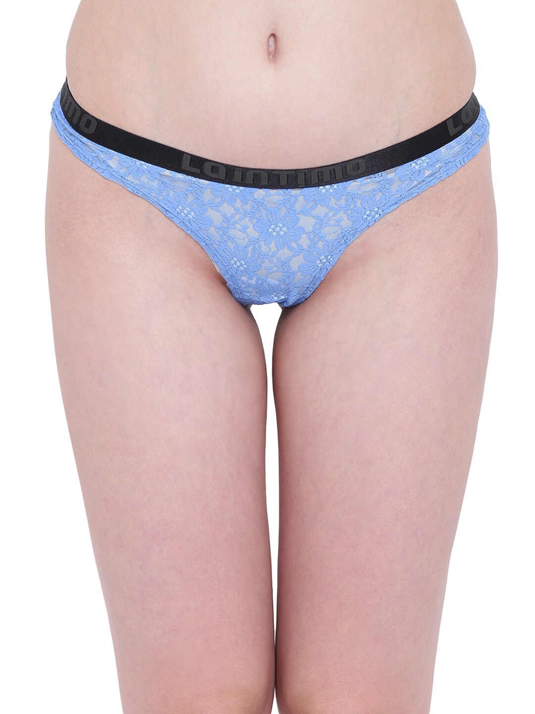 La Intimo Women Blue & Black Self Design Basic Briefs LIFPTH01BE0