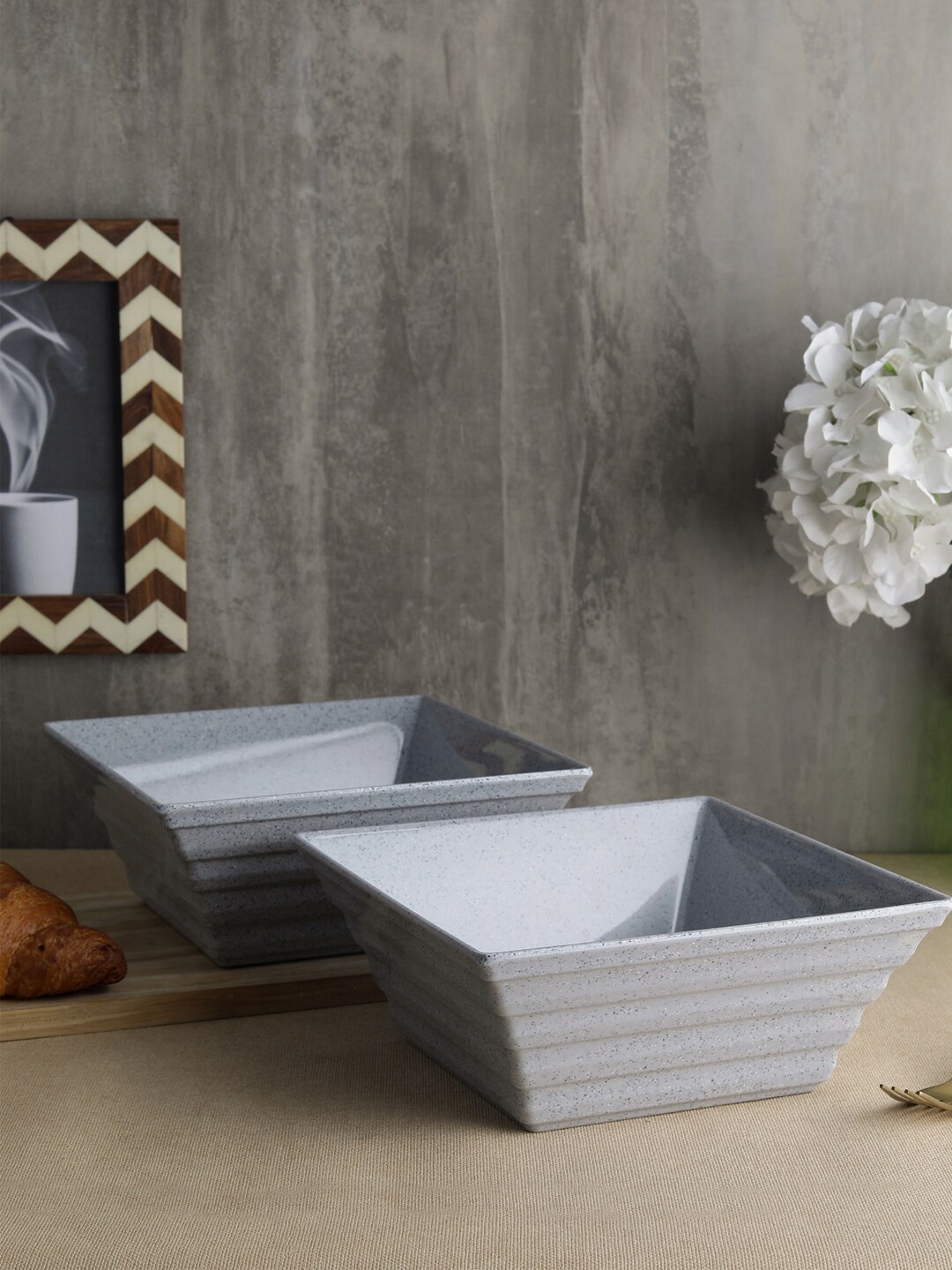 

Servewell Grey Set Of 2 Melamine Bowls