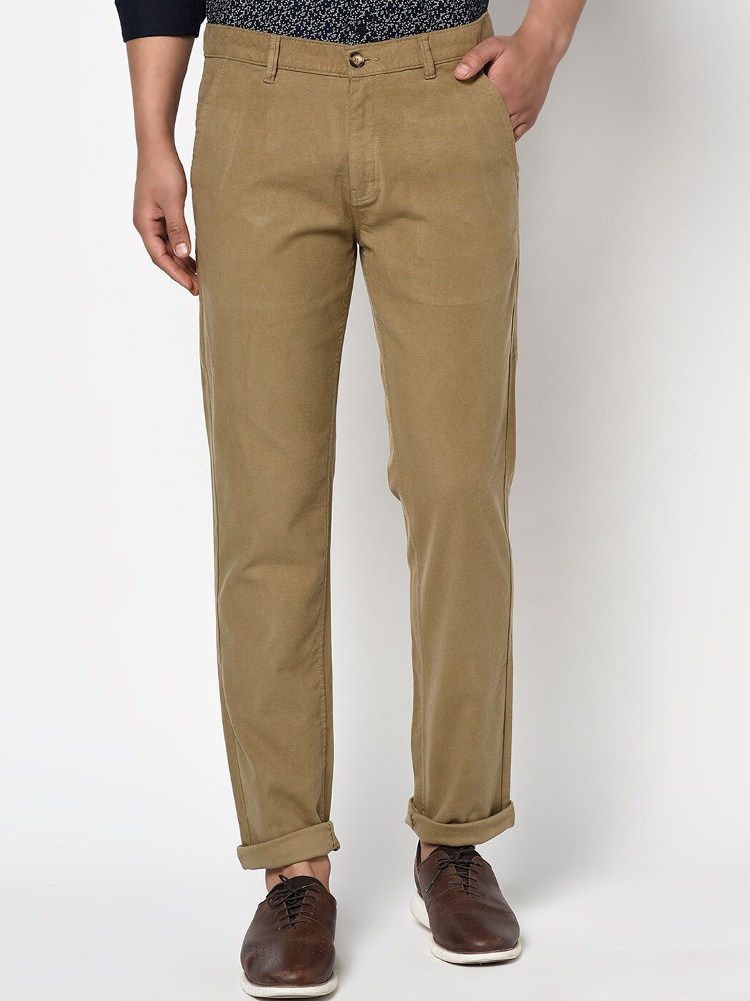 

Octave Men Khaki Regular Fit Solid Chinos
