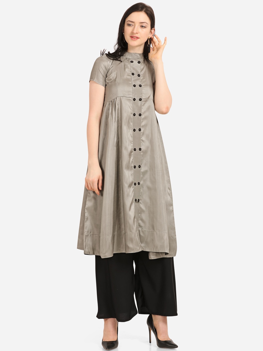 

Florence Women Grey Solid Anarkali Kurta
