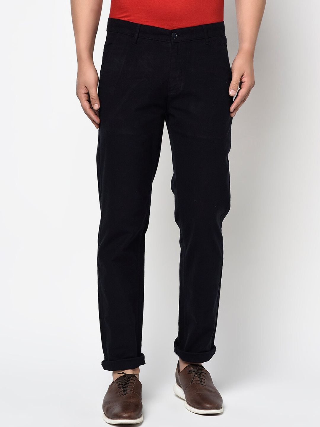 

Octave Men Black Regular Fit Solid Regular Trousers