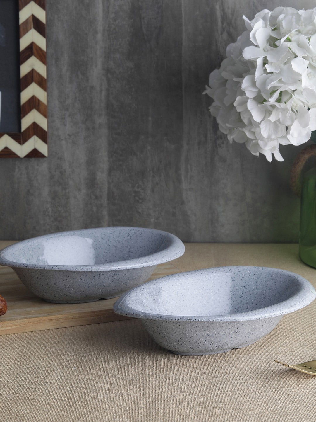 

Servewell Grey Set Of 2 Melamine Serving Bowl