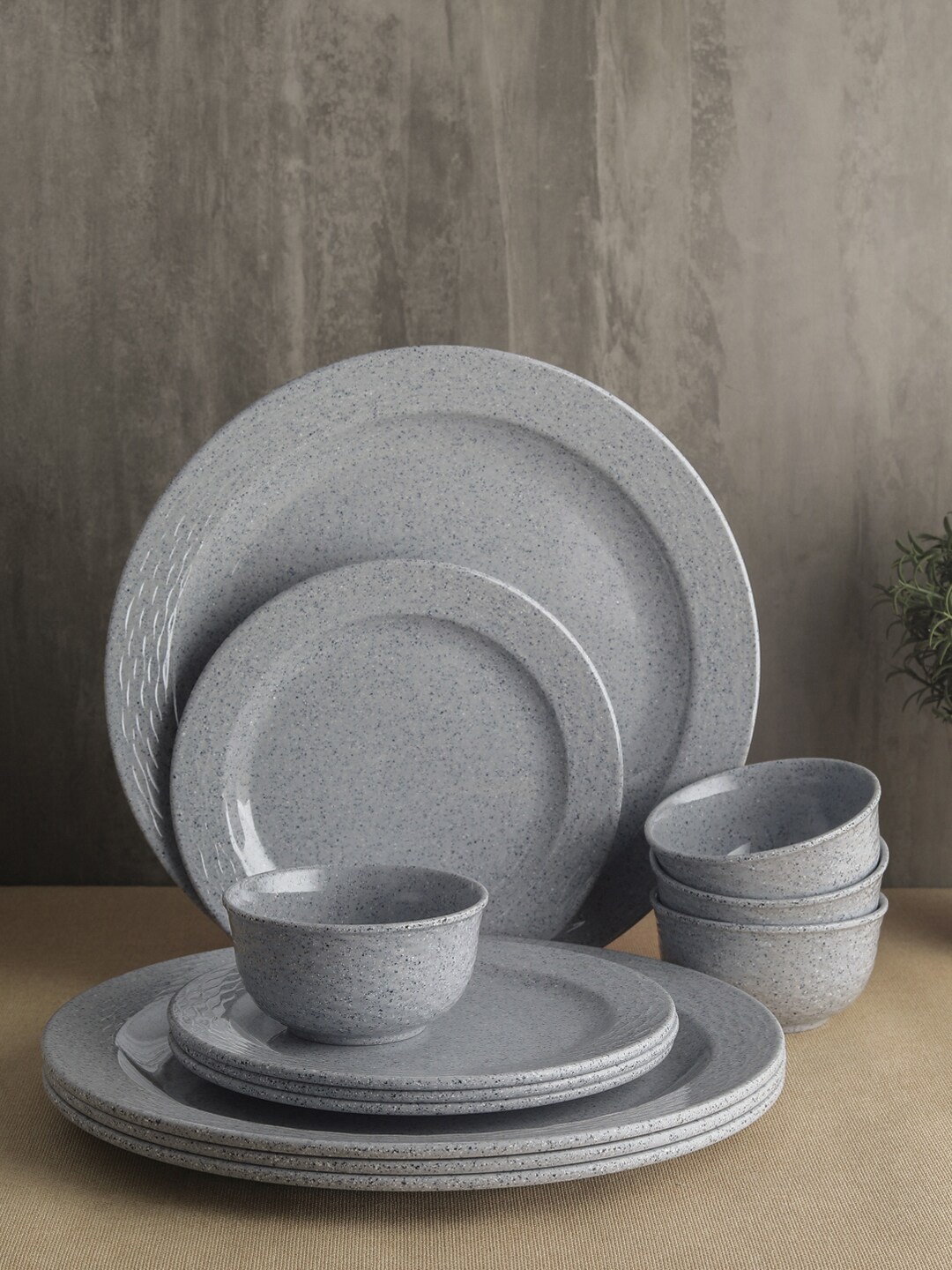 

Servewell Grey Printed Set of 12 Ripple Dinner Set