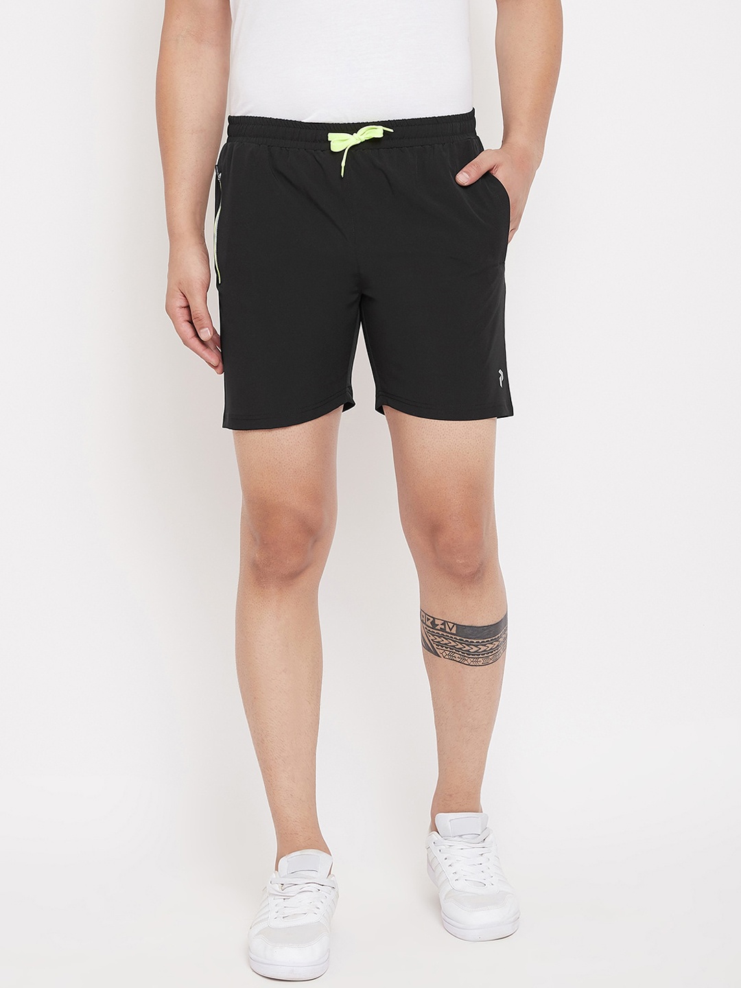 

PERFKT-U Men Black Solid Regular Fit Sports Shorts