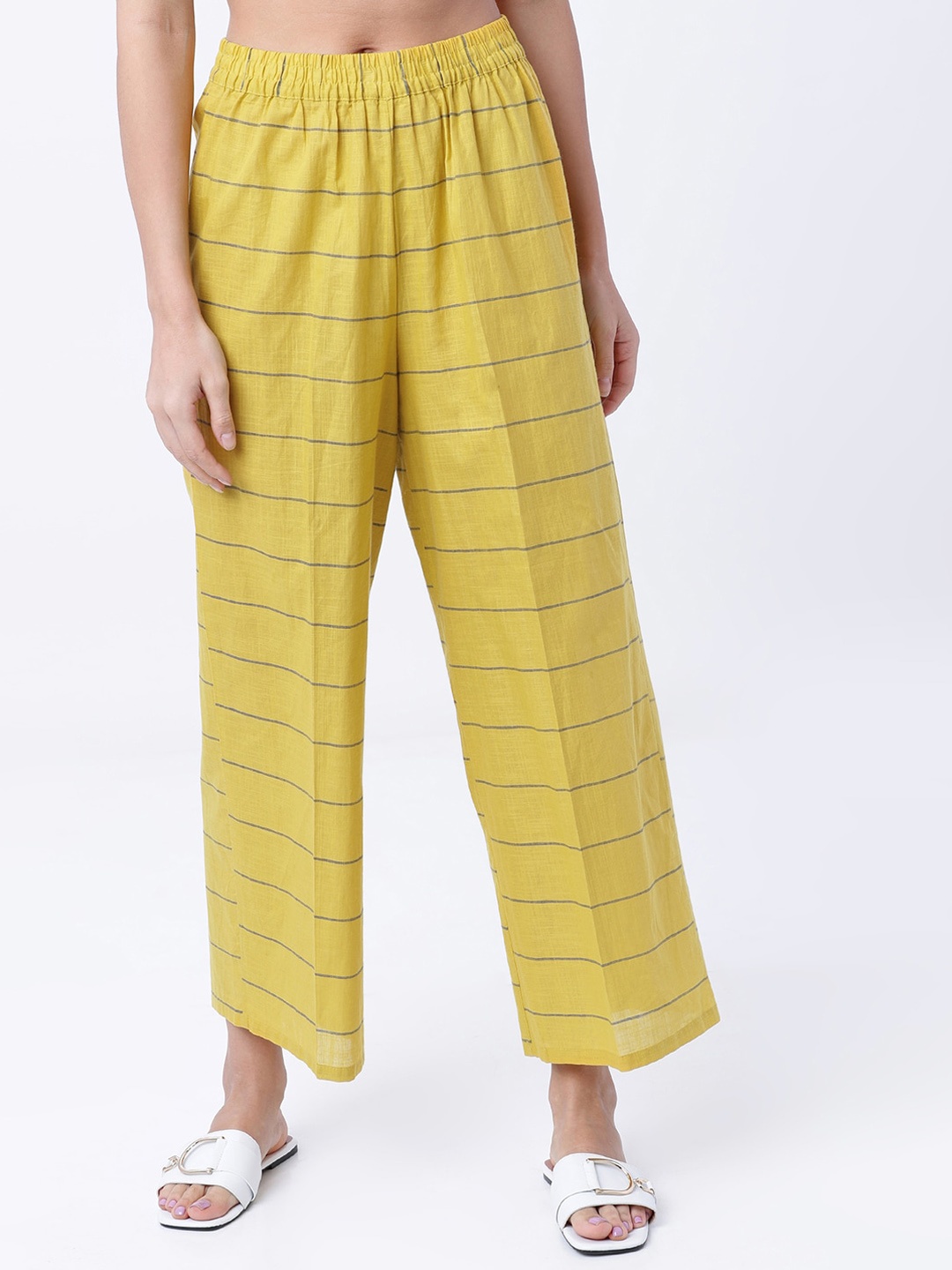 

Vishudh Women Mustard Checked
