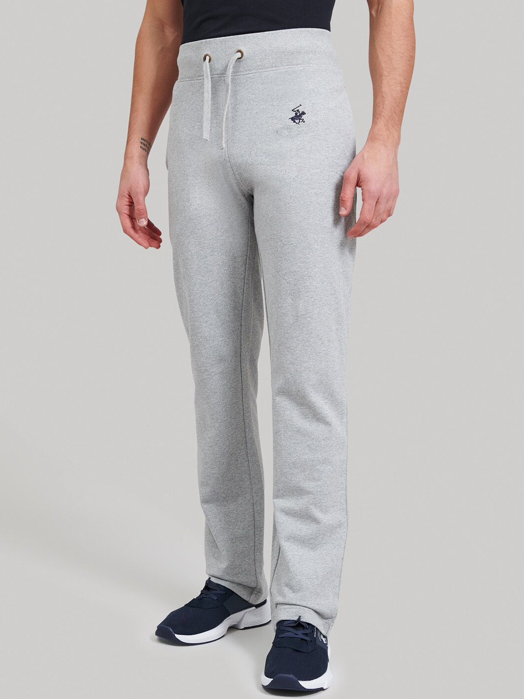 

Beverly Hills Polo Club Men Grey Solid Straight-Fit Track Pants