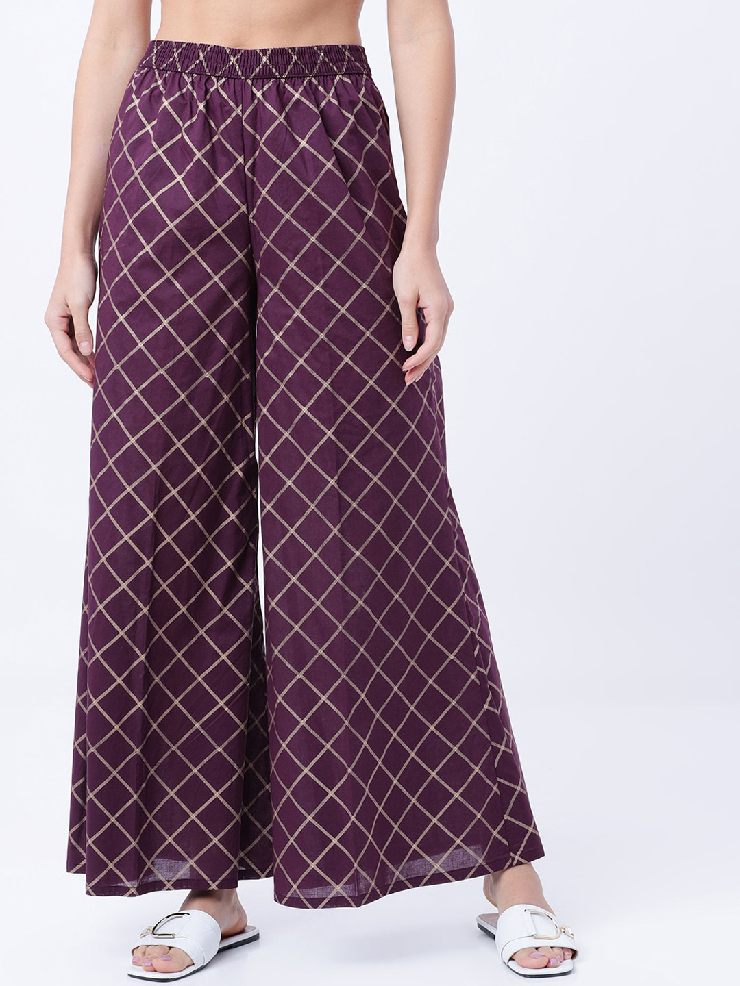 

Vishudh Women Mauve Checked
