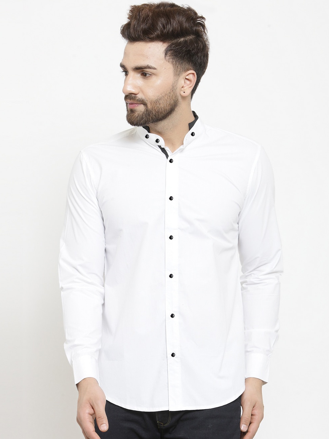 

WESTCLO Men White Slim Fit Solid Casual Shirt
