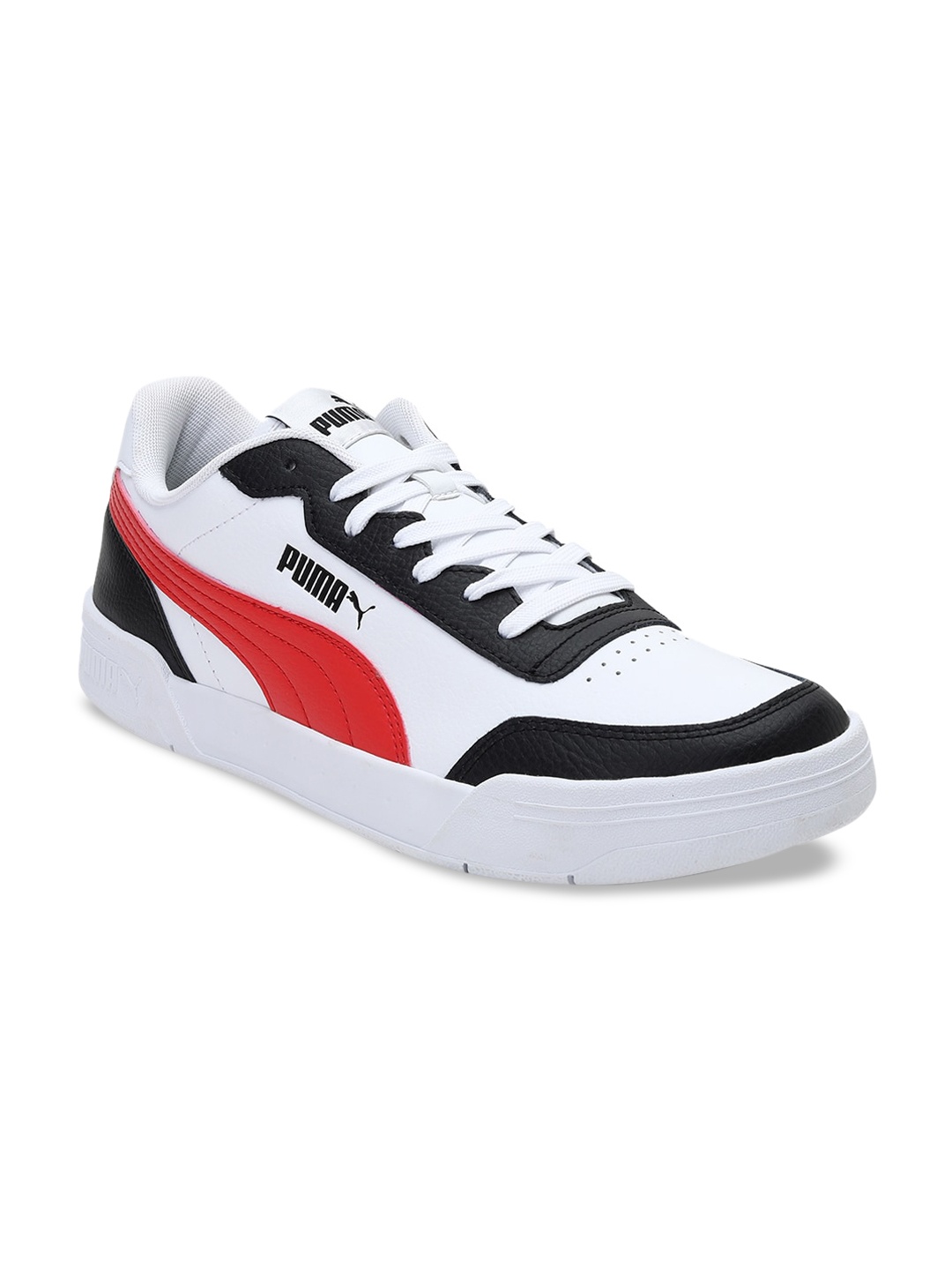 

Puma Unisex White & Black Caracal Sustainable Sneakers