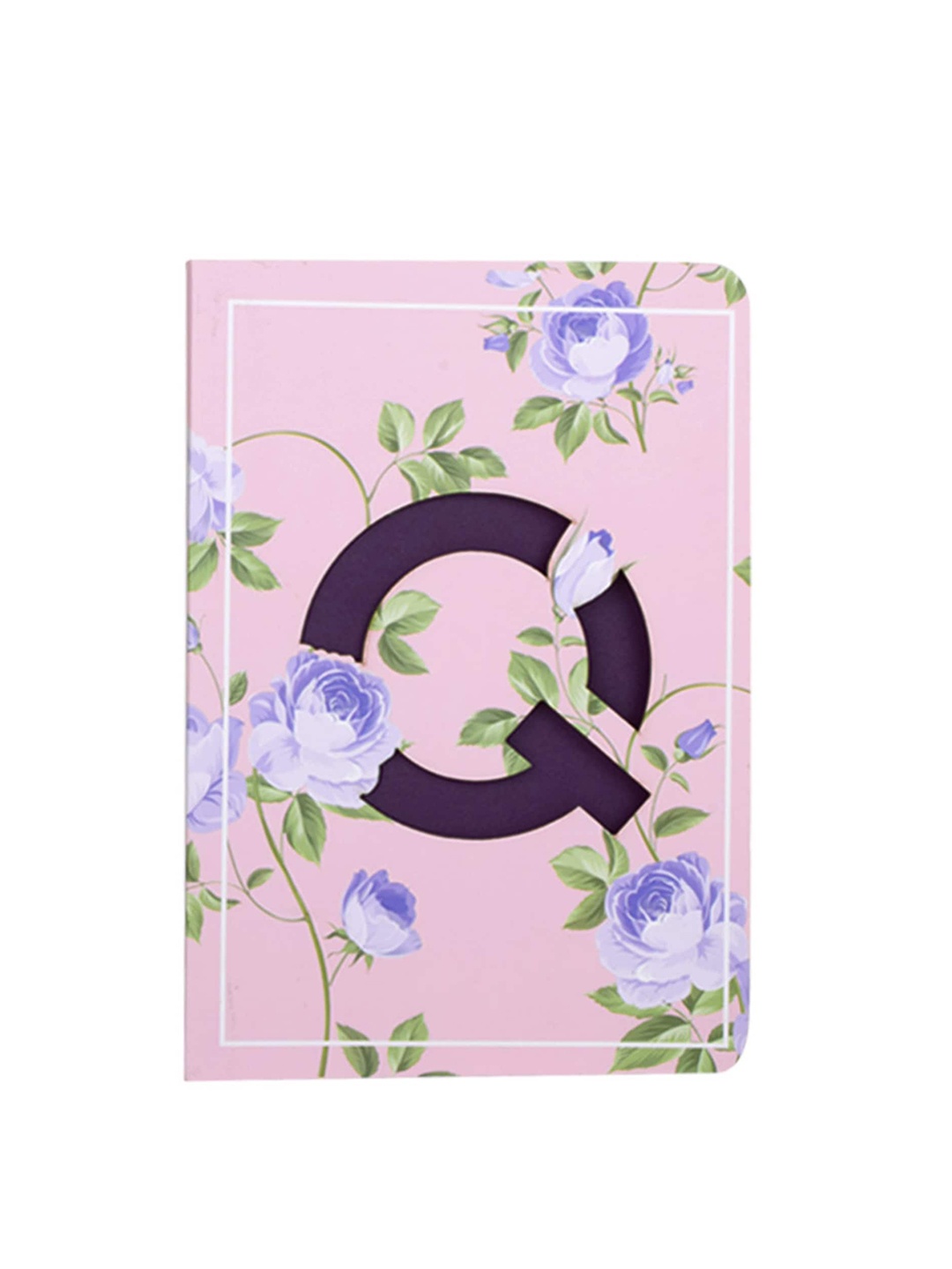 

Doodle Pink & Purple Floral Print Initial Q Monogram Soft Bound Notebook