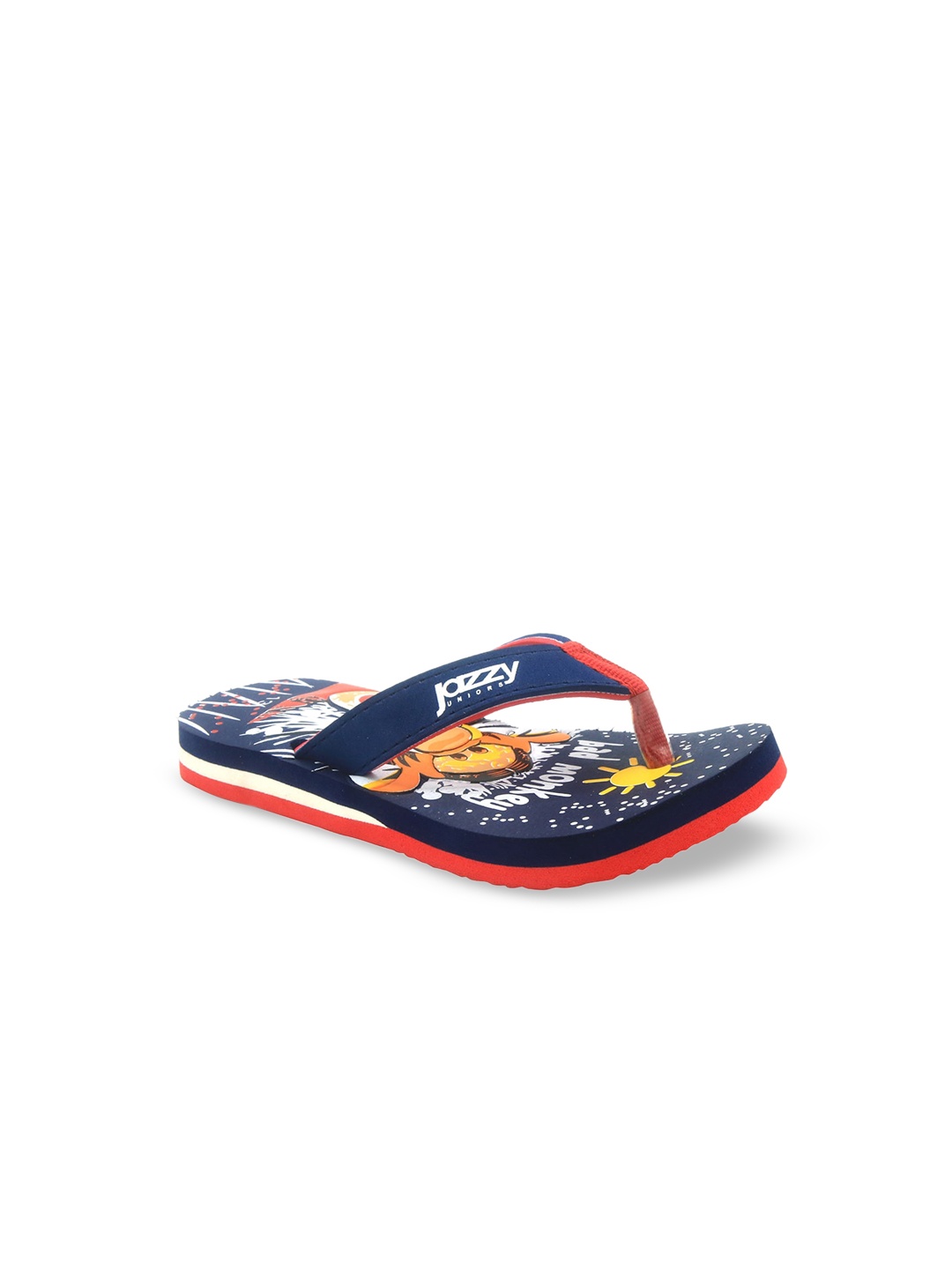 

Jazzy Juniors Boys Navy Blue & Red Printed Thong Flip-Flops