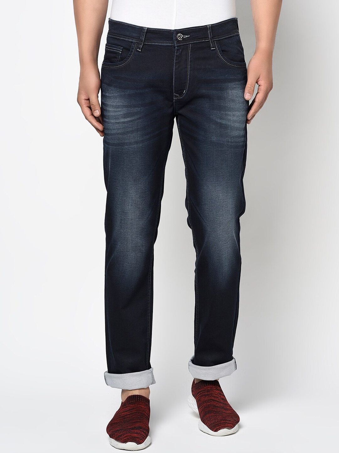 

Octave Men Navy Blue Regular Fit Jeans