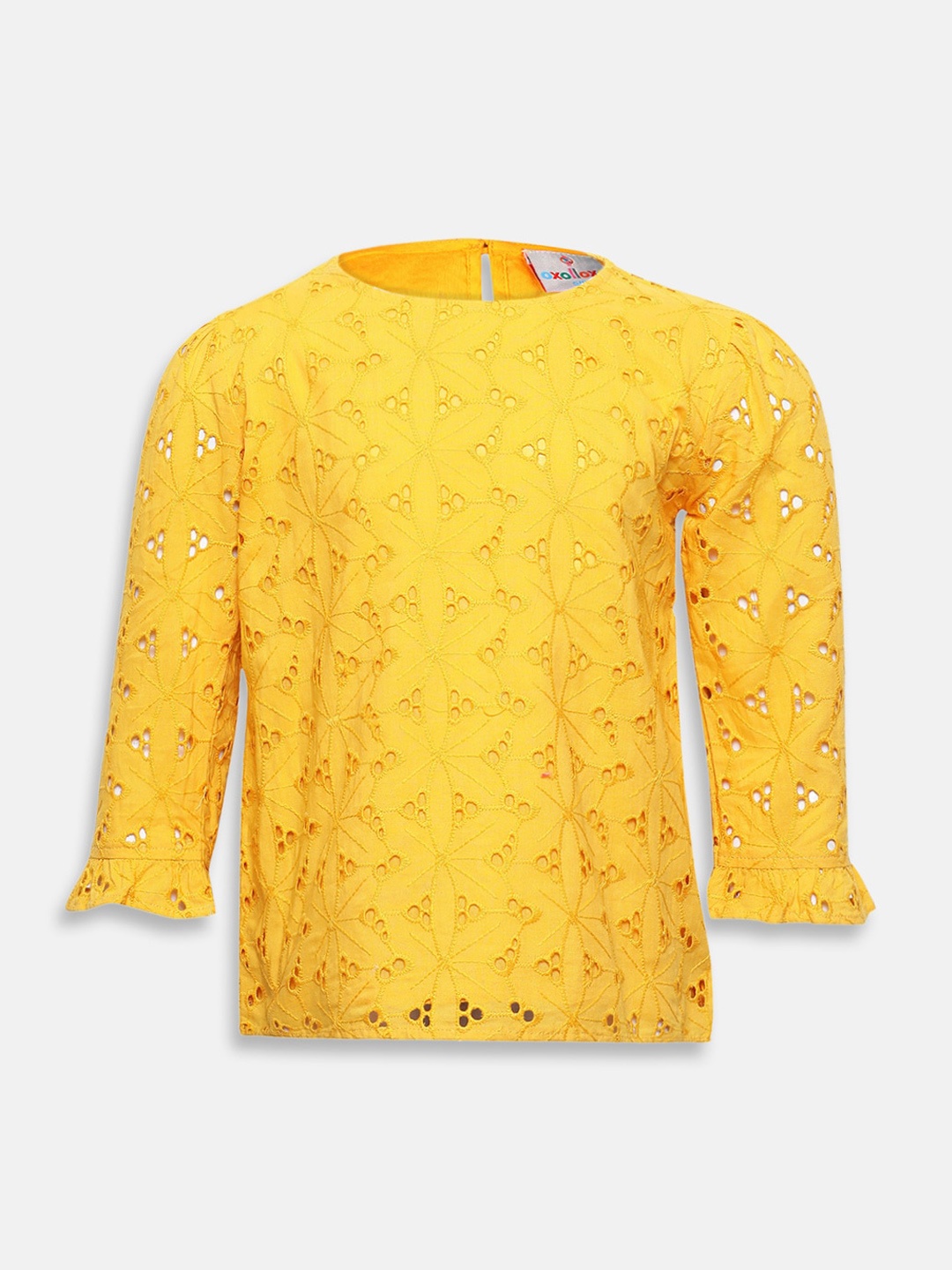 

Oxolloxo Girls Yellow Self Design Top
