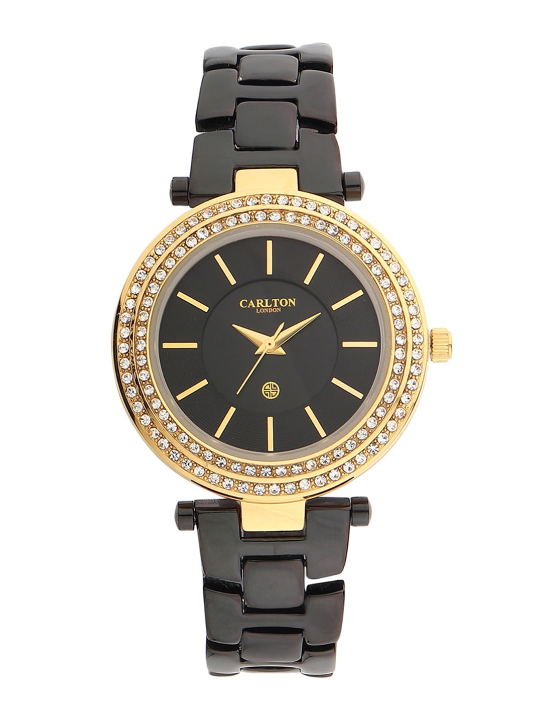

Carlton London Women Black Analogue Watch CL040GBK2