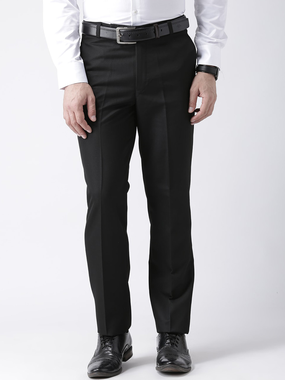 

hangup trend Men Black Regular Fit Solid Formal Trousers