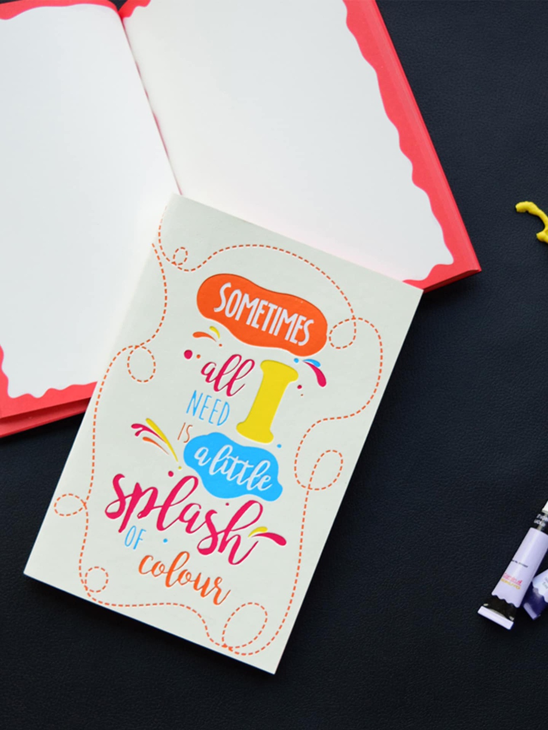

Doodle White & Orange Printed Notebook