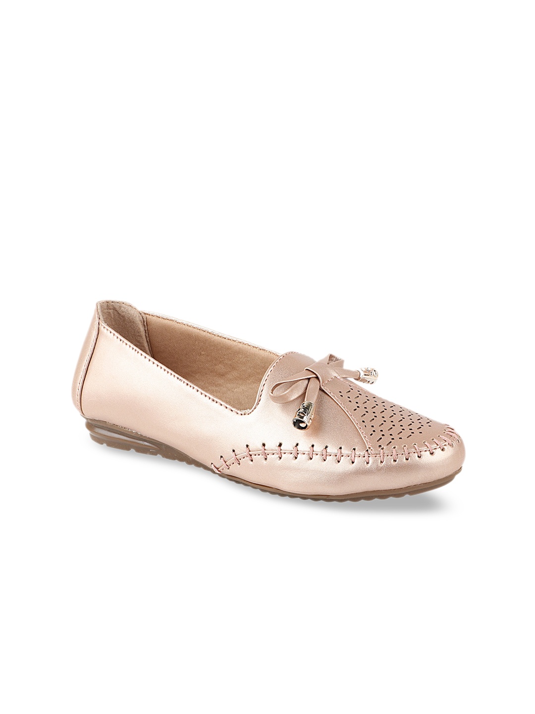 

Shoetopia Women Gold-Toned Woven Design Ballerinas
