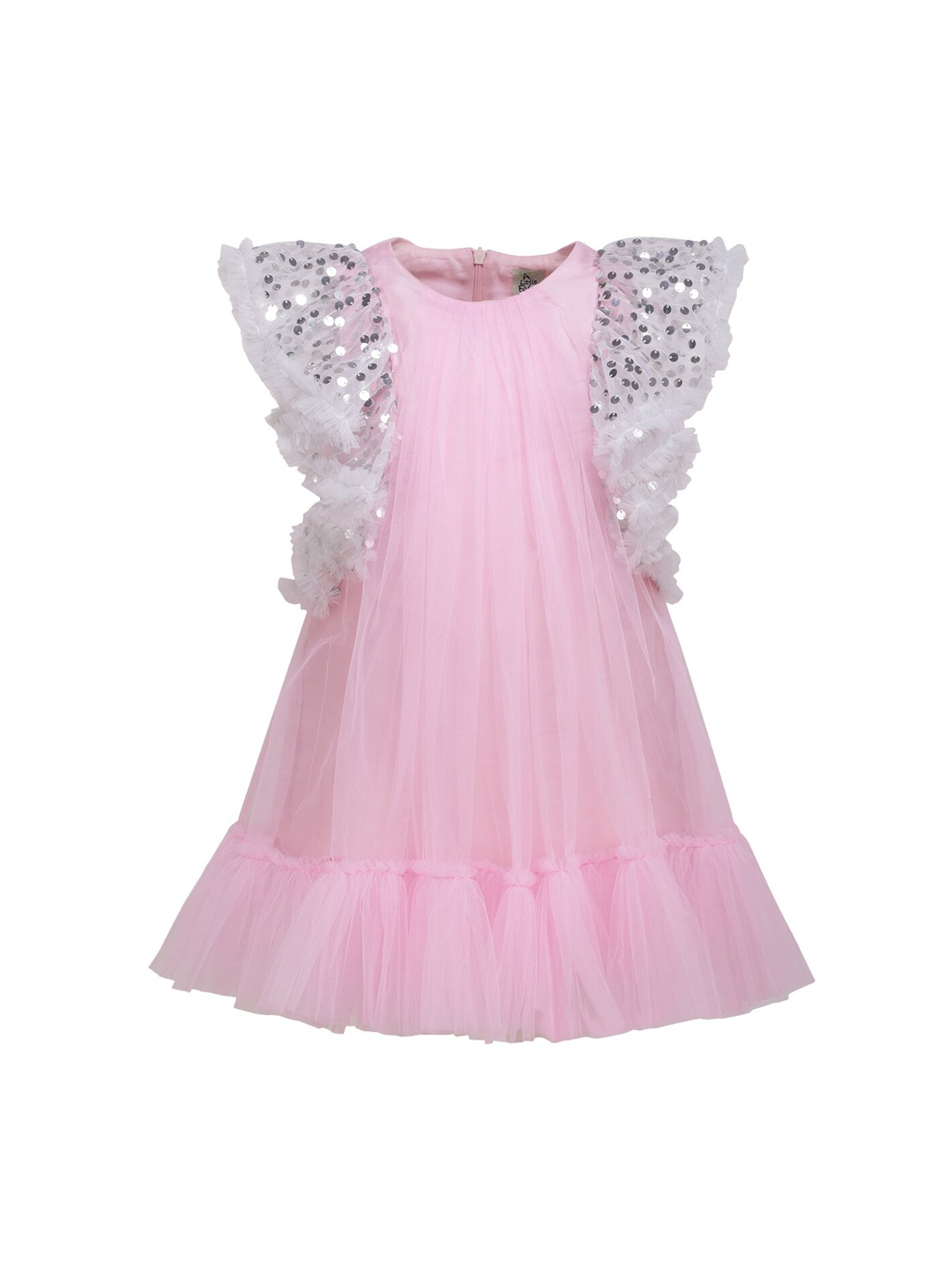

A Little Fable Girls Pink Solid A-Line Dress