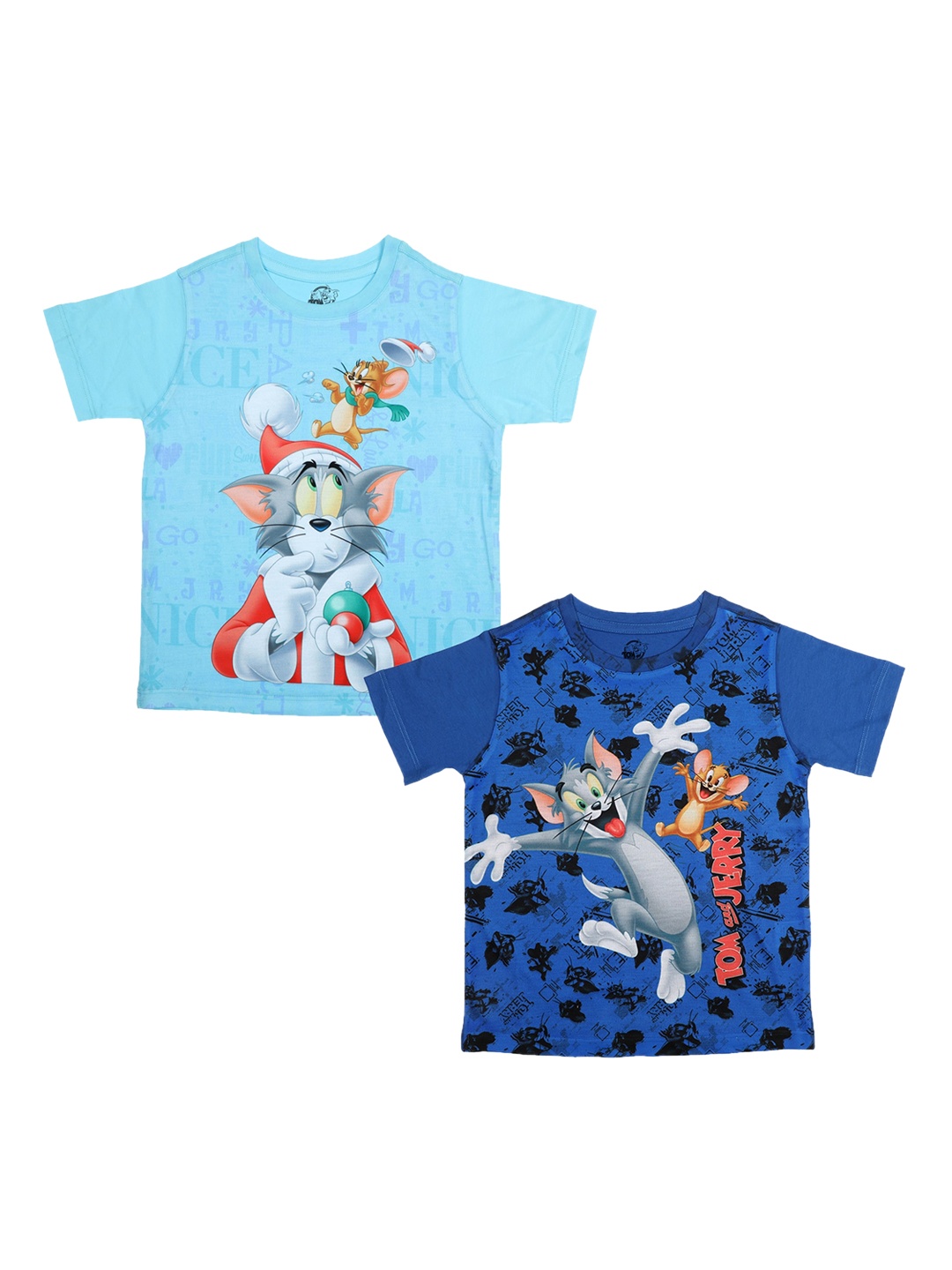 

Tom & Jerry Boys Blue Pack of 2 Printed T-shirt
