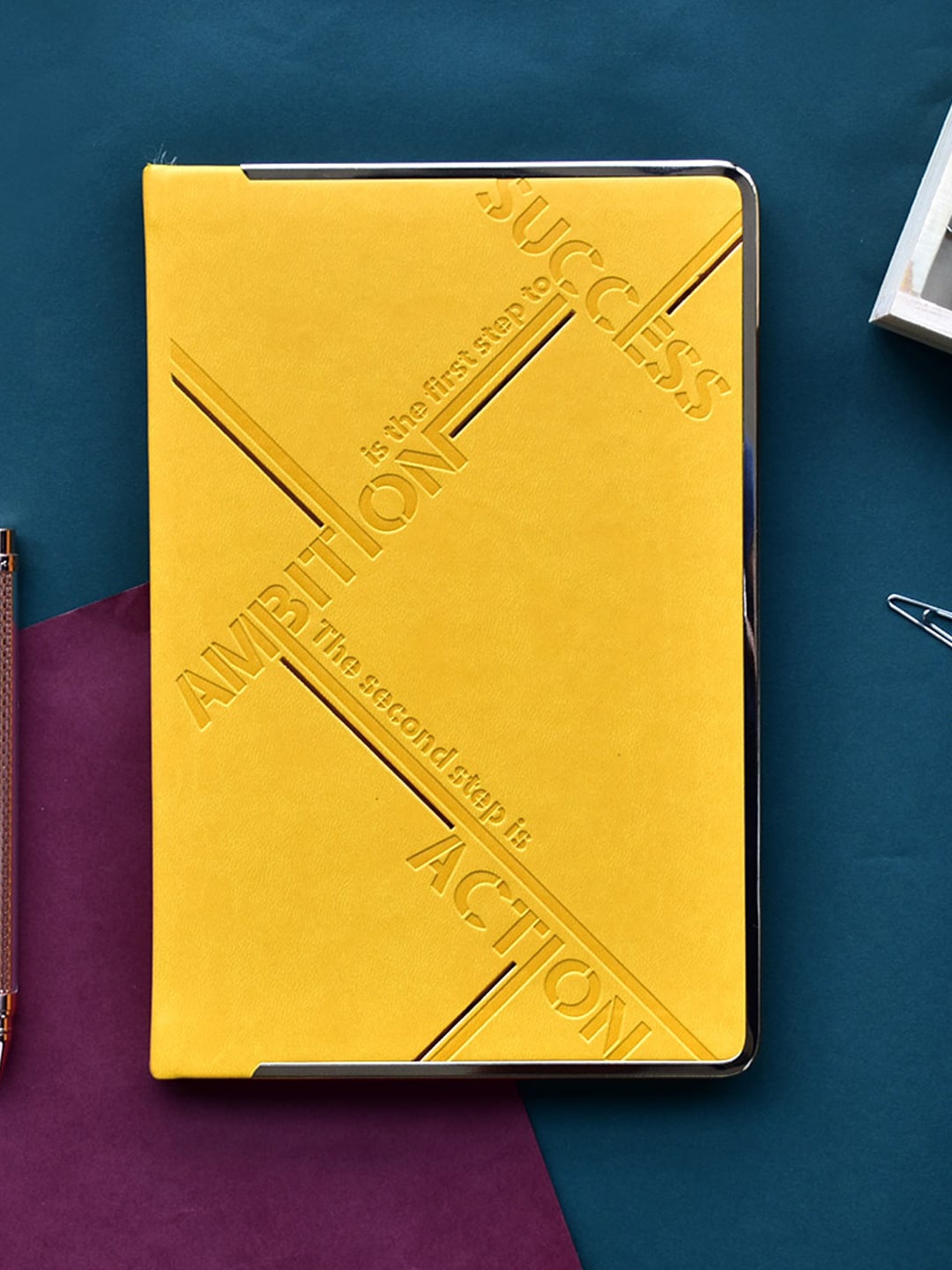 

Doodle Yellow & Black Stepping Stones Motivation Based Hard Bound Diary