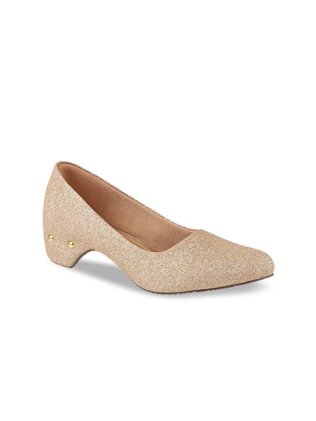 

Shoetopia Women Gold-Toned Embellished Pumps