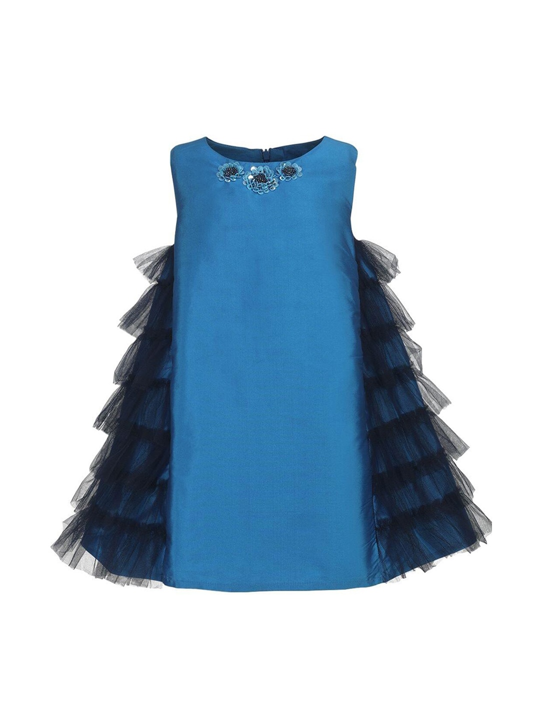 

A Little Fable Girls Blue Embellished A-Line Dress
