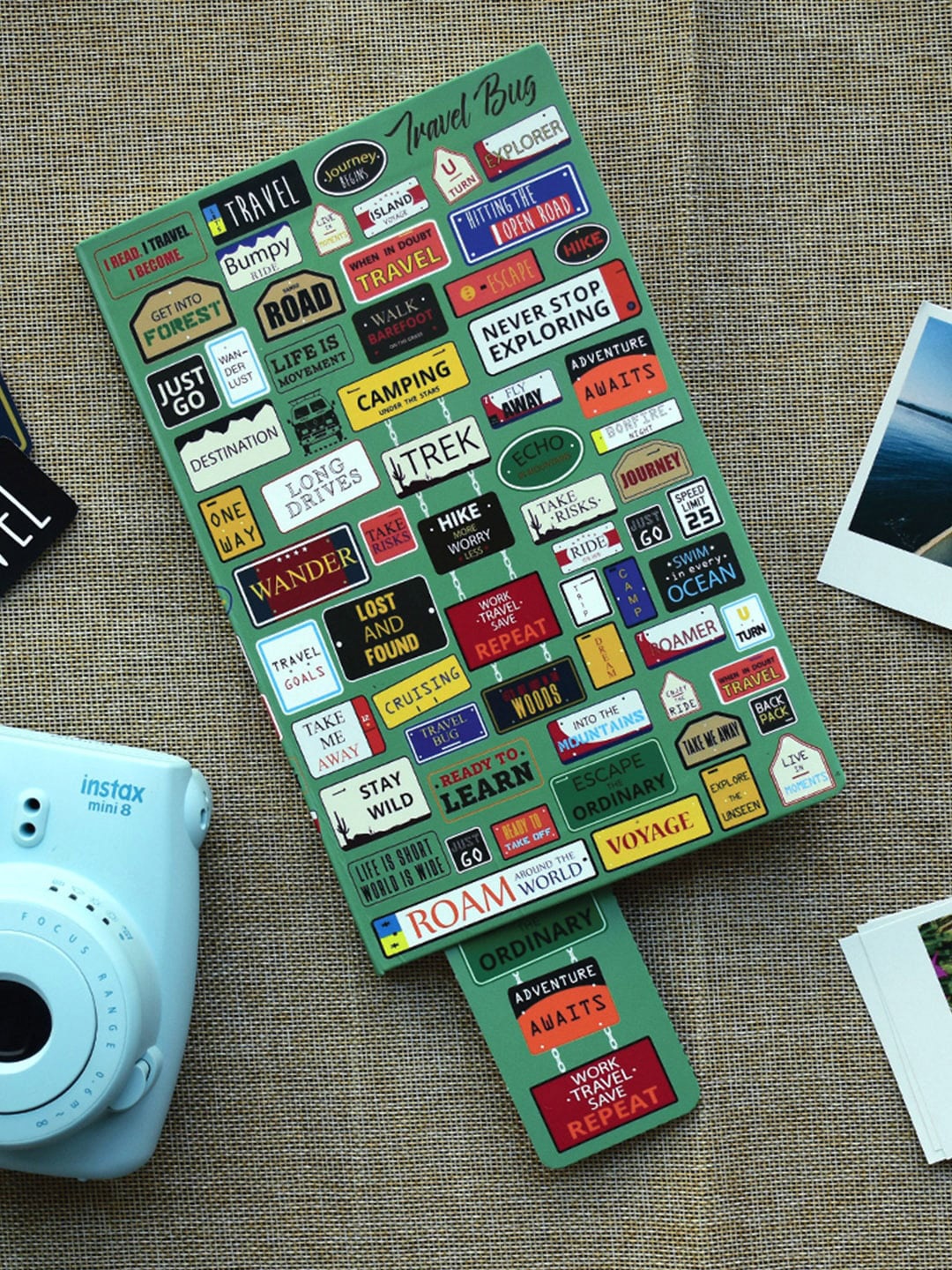 

Doodle Green & Black Happy Journey Travel Notebook
