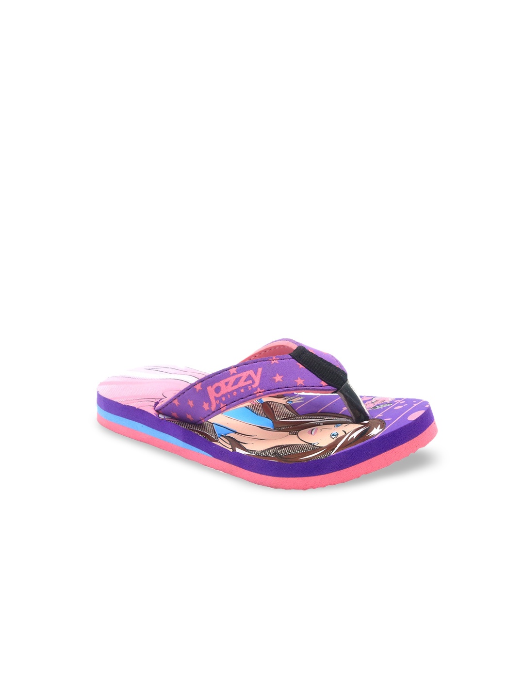 

Jazzy Juniors Girls Purple & Blue Printed Thong Flip-Flops