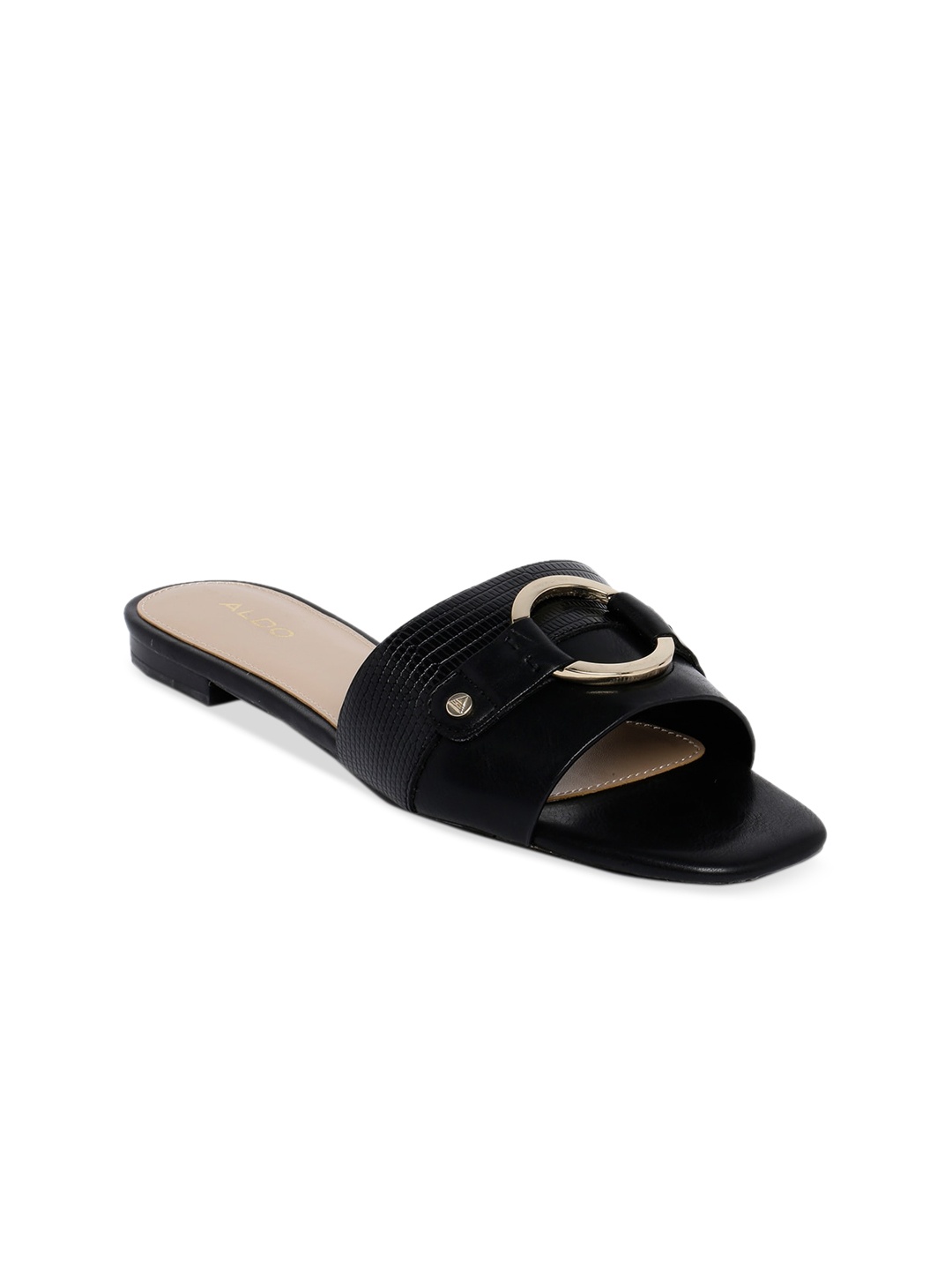 ALDO Women Black Solid Open Toe Flats