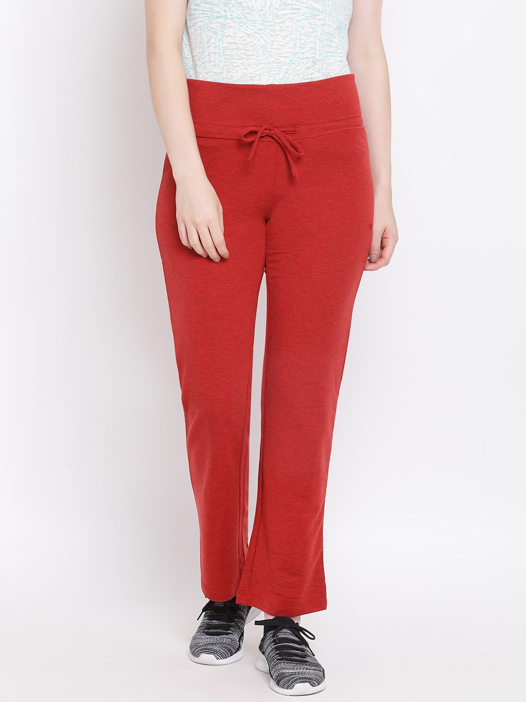 

Spolei Women Red Solid Slim-Fit Track Pants