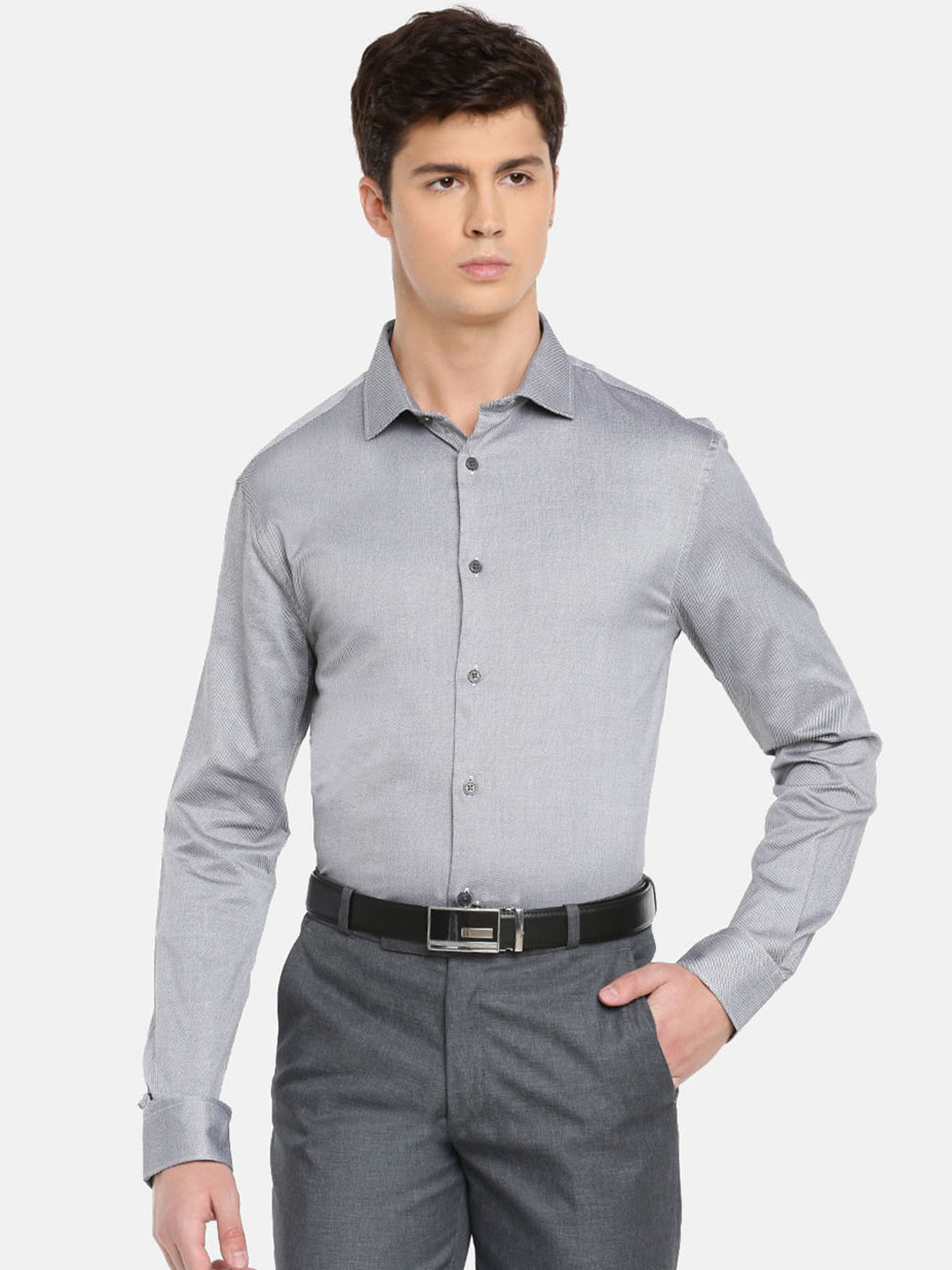 

Celio Men Grey Slim Fit Solid Casual Shirt