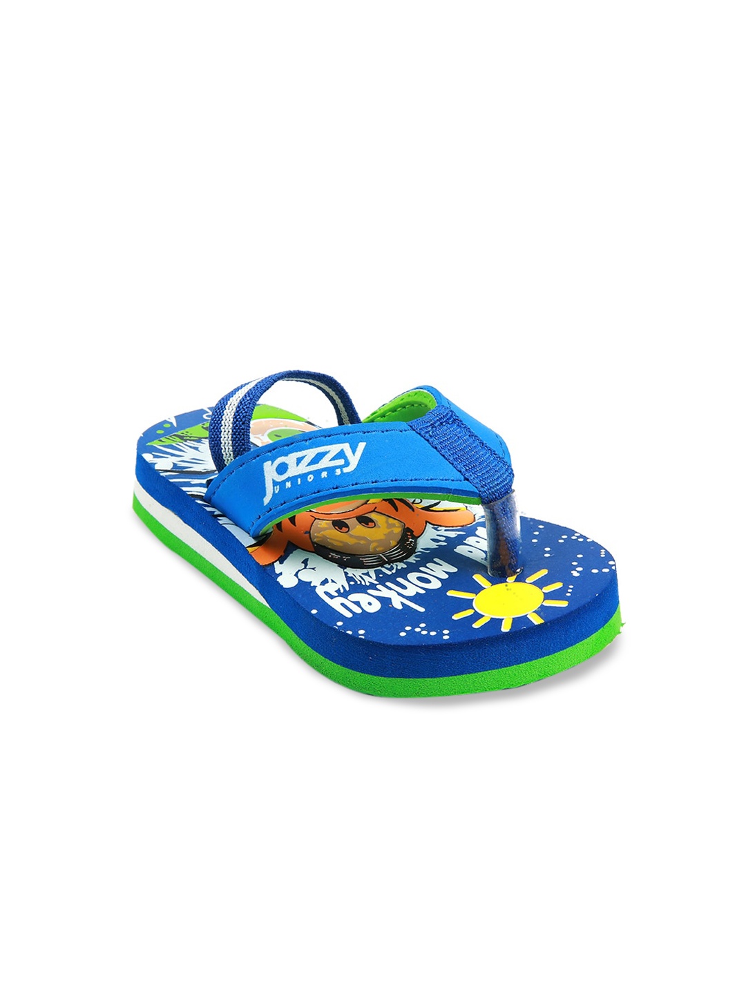 

Jazzy Juniors Boys Blue & Green Printed Thong Flip-Flops