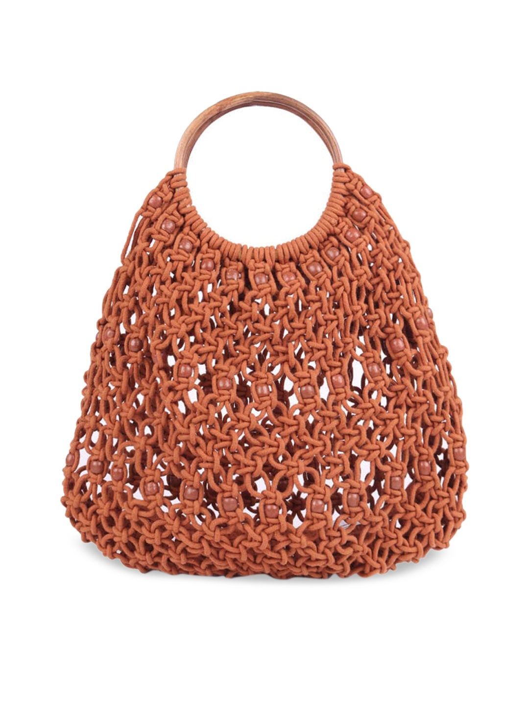 

ASTRID Rust Brown Self Design Handheld Bag