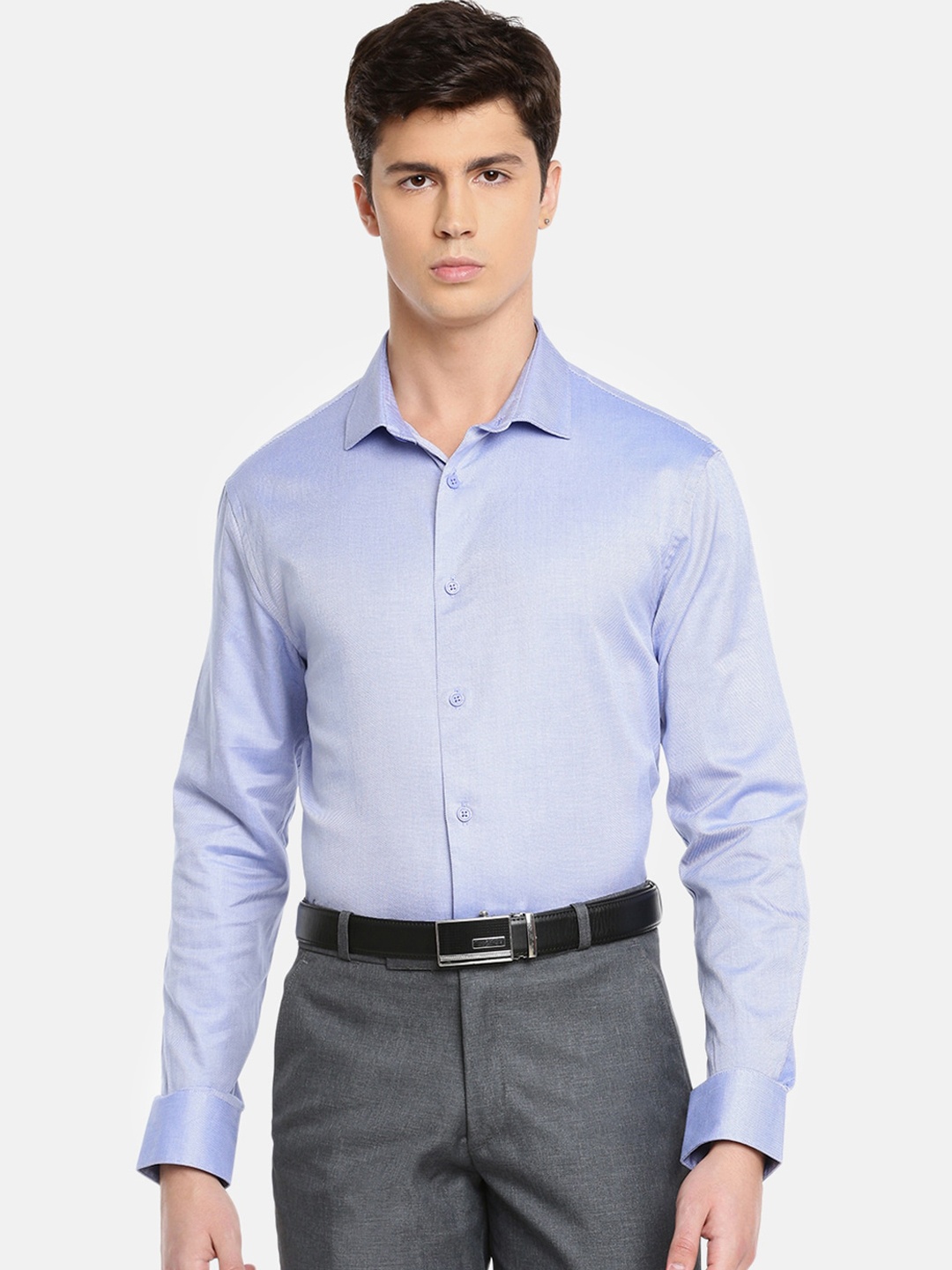 Celio Men Blue Slim Fit Solid Formal Shirt