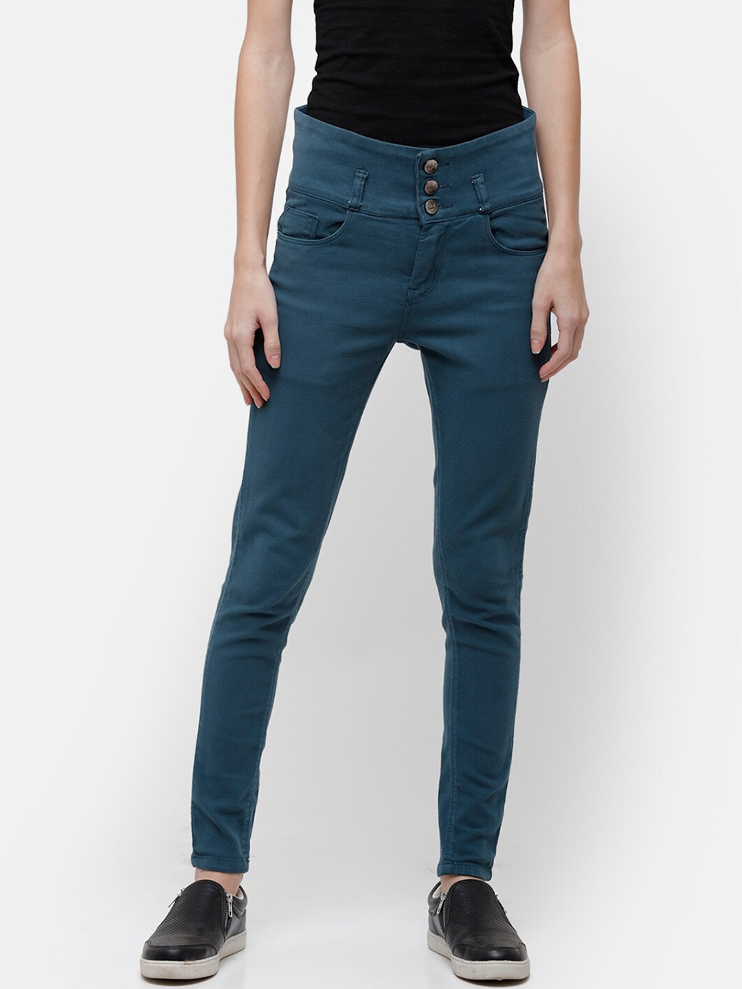 

ZHEIA Women Teal Blue Skinny Fit Jeans