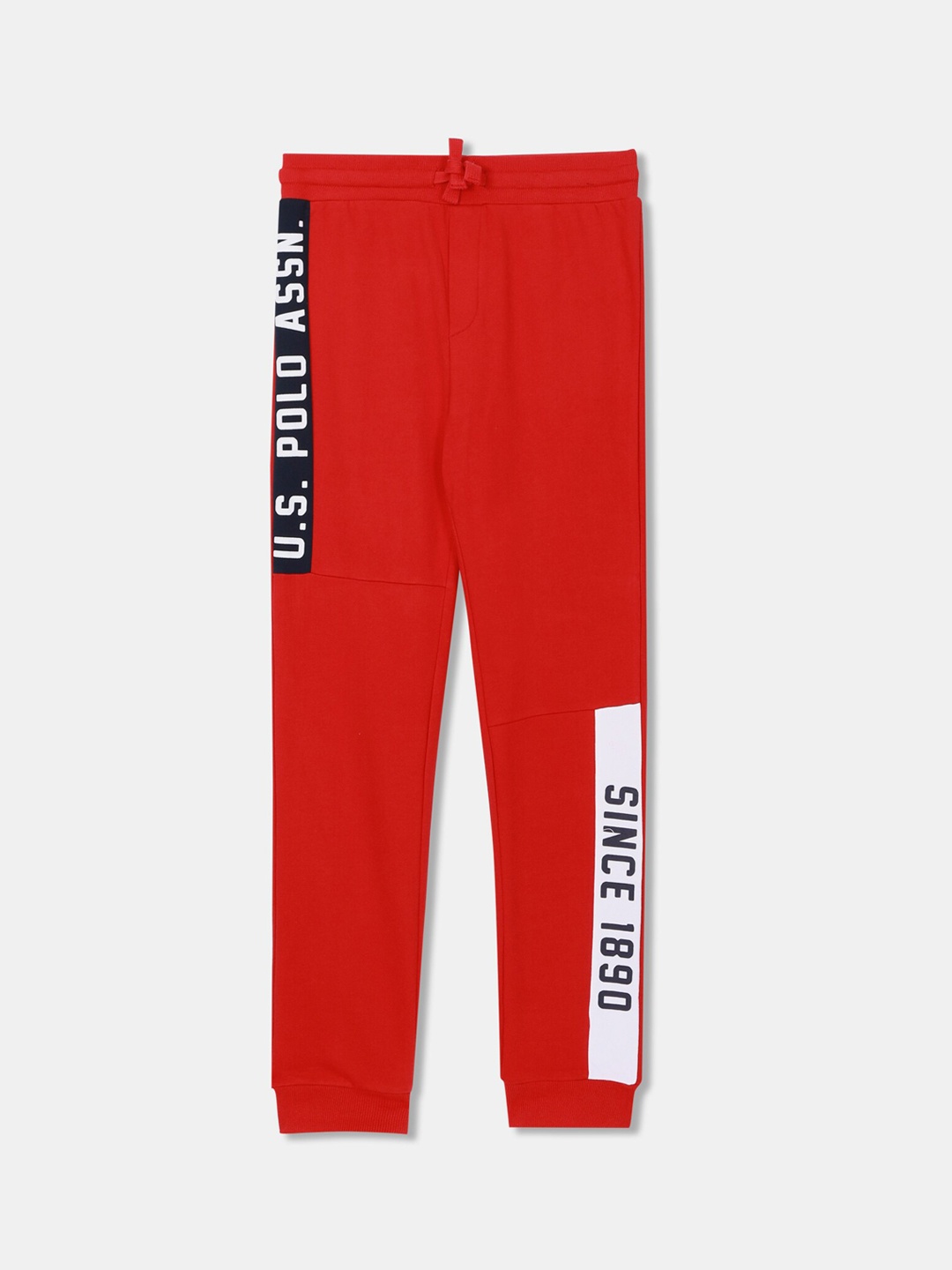 

U.S. Polo Assn. Kids Infant Boys Red & Black Printed Straight-Fit Joggers