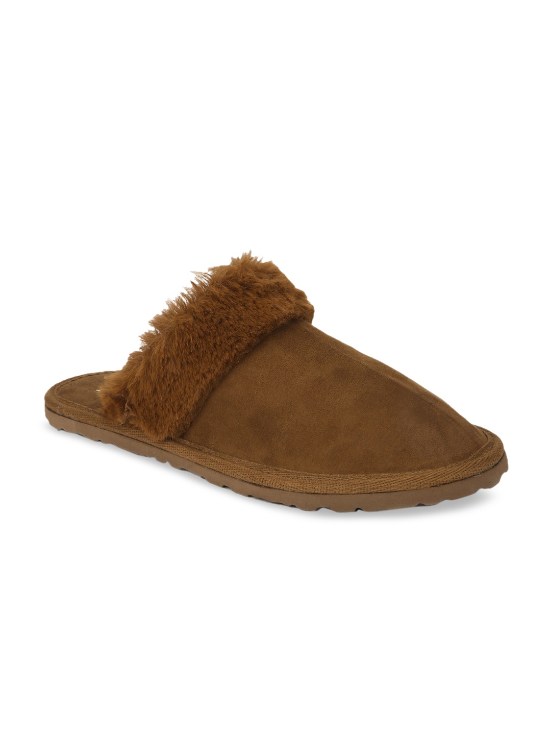 Truffle Collection Women Brown Solid Suede Mules