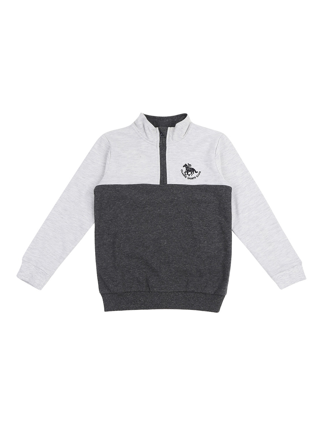 

Pantaloons Junior Boys Grey & Black Colourblocked Sweatshirt